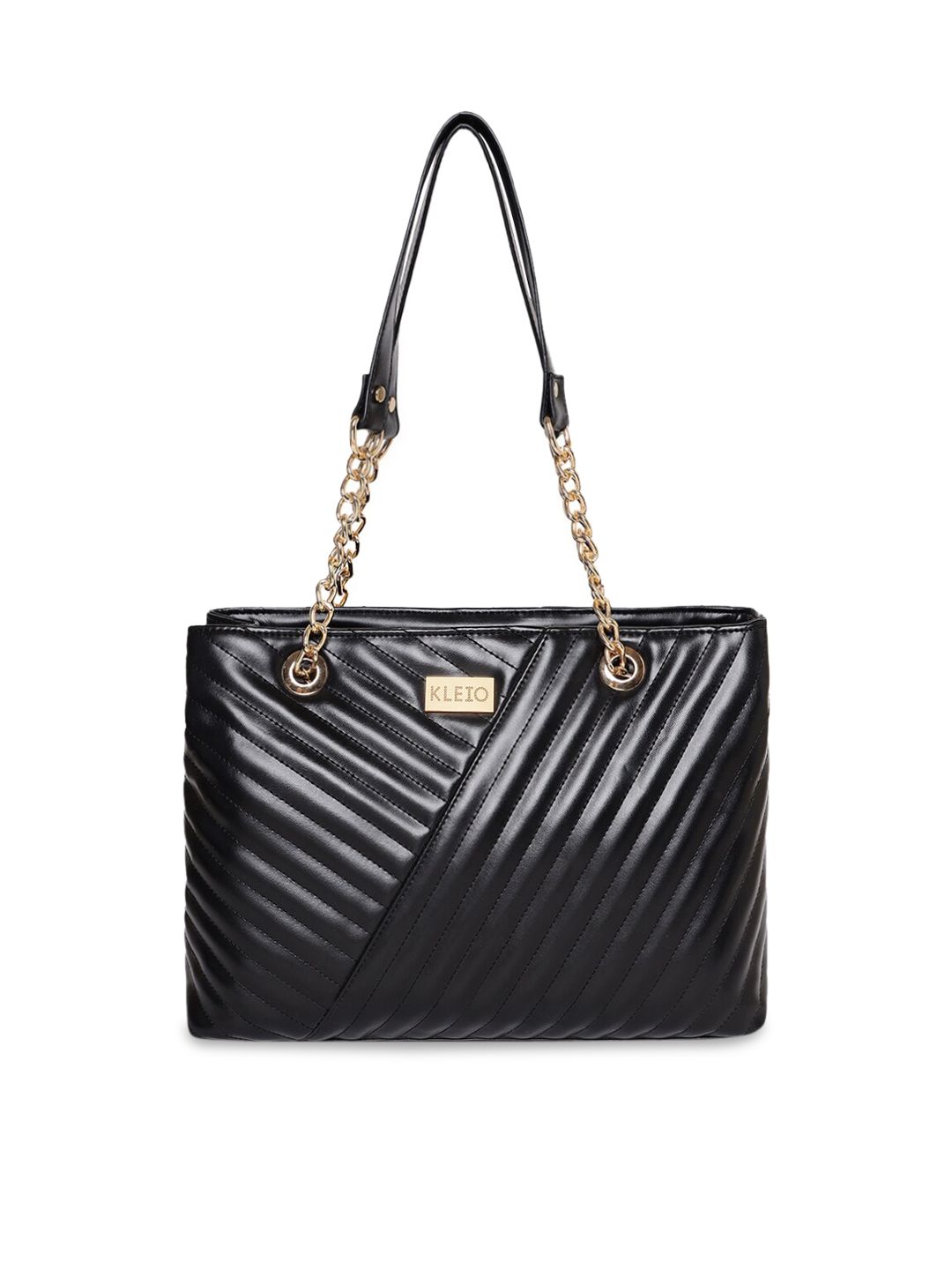 KLEIO Black Structured Shoulder Bag Price in India