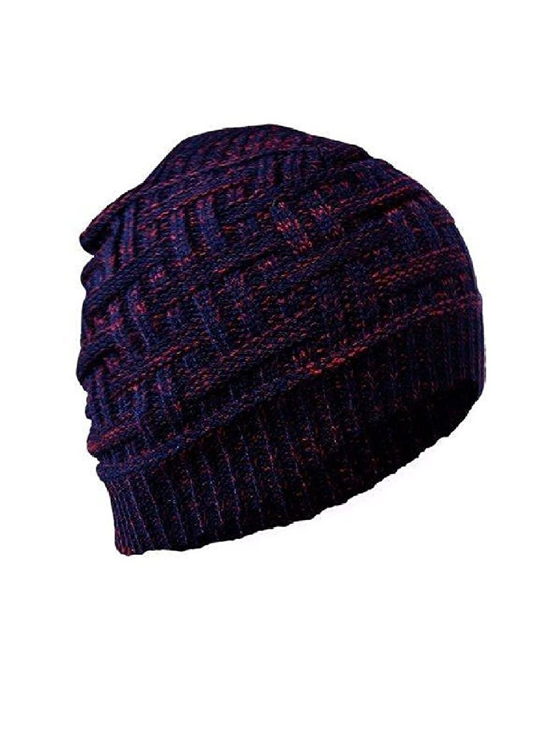 Gajraj Unisex Purple Beanie Woolen Skull Cap Price in India