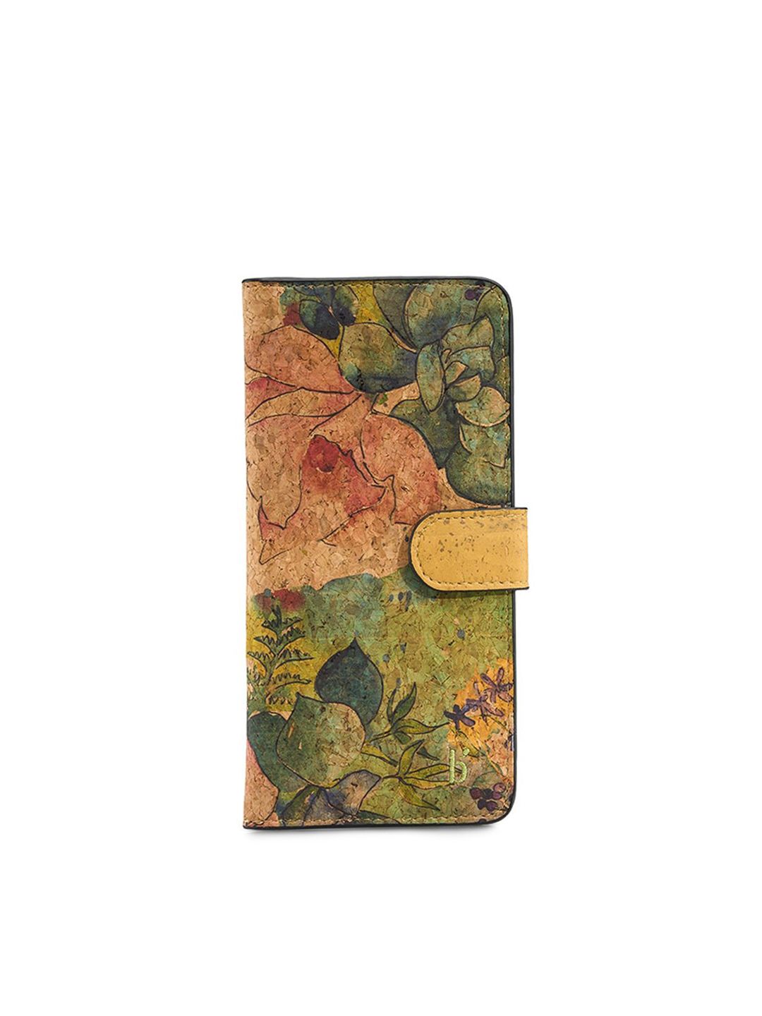 Beej Women Green & Peach-Coloured Floral Textured Buckle Detail Two Fold Sustainable Wallet Price in India