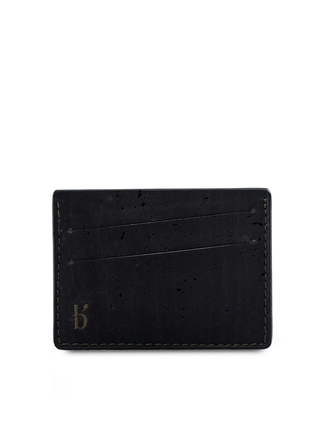 Beej Unisex Green & Black Textured Sustainable Card Holder Price in India