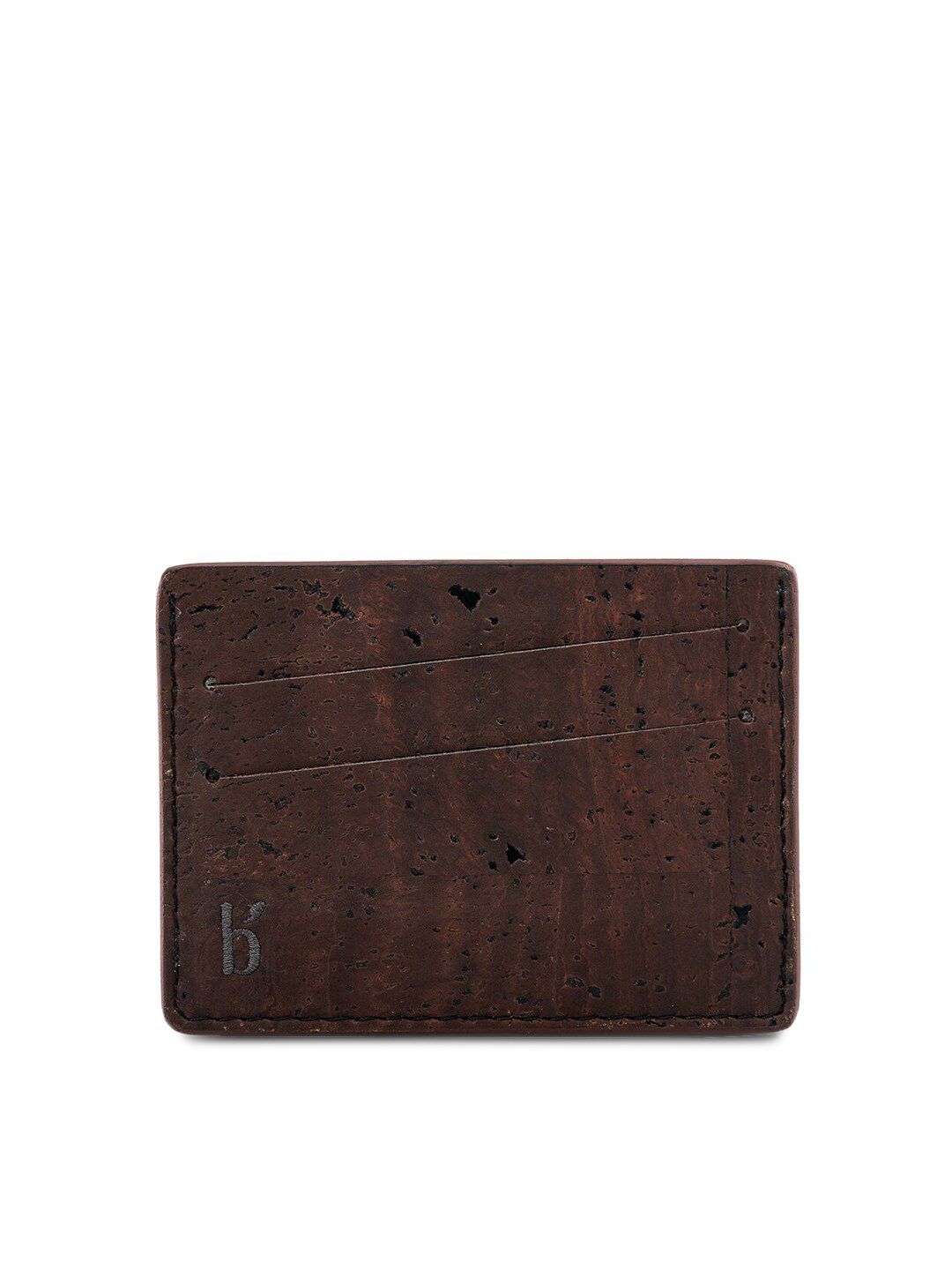 Beej Unisex Brown & Black Textured Sustainable Card Holder Price in India