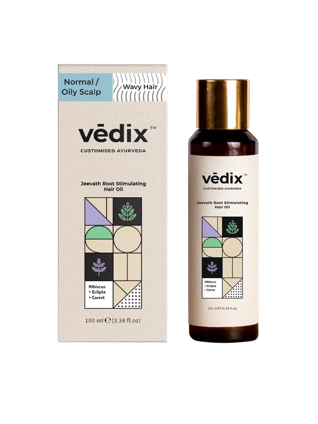 VEDIX Customized Ayurvedic Jeevath Root Stimulating Hair Oil Normal & Oily Scalp - Wavy  Hair Price in India