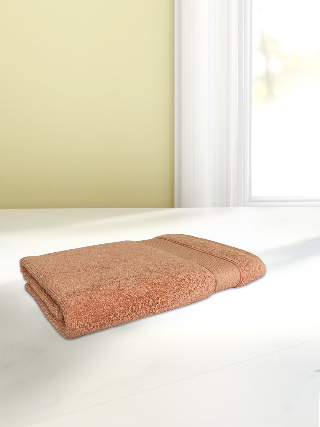 SPACES Orange Pure Cotton 550 GSM Hand Towels Price in India