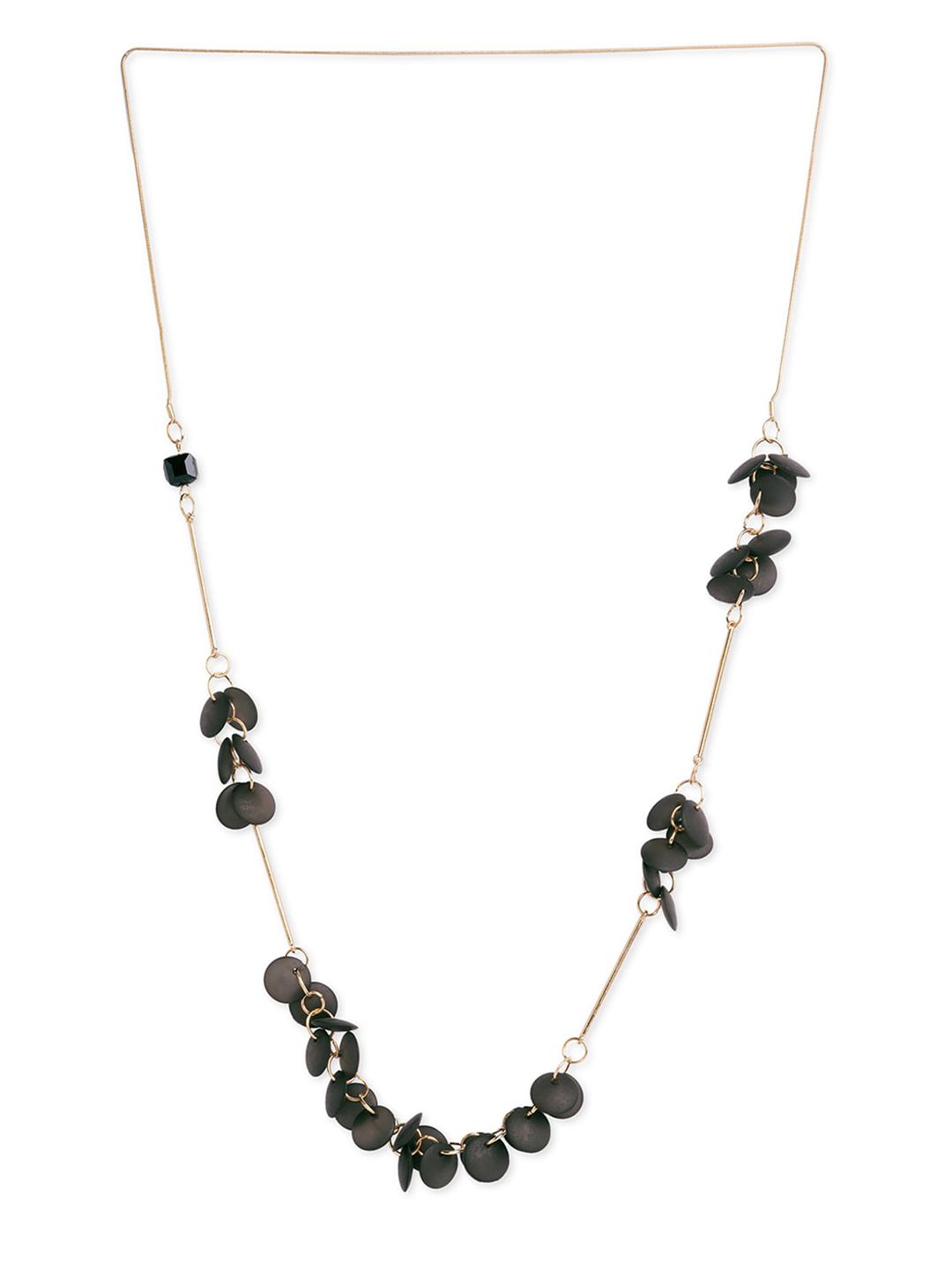 Blisscovered Women Black & Gold-Plated Beaded Necklace Price in India