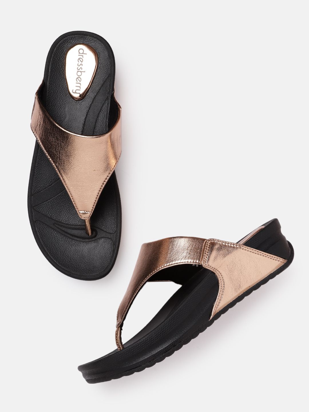 DressBerry Women Rose Gold Solid Wedge Heels Price in India