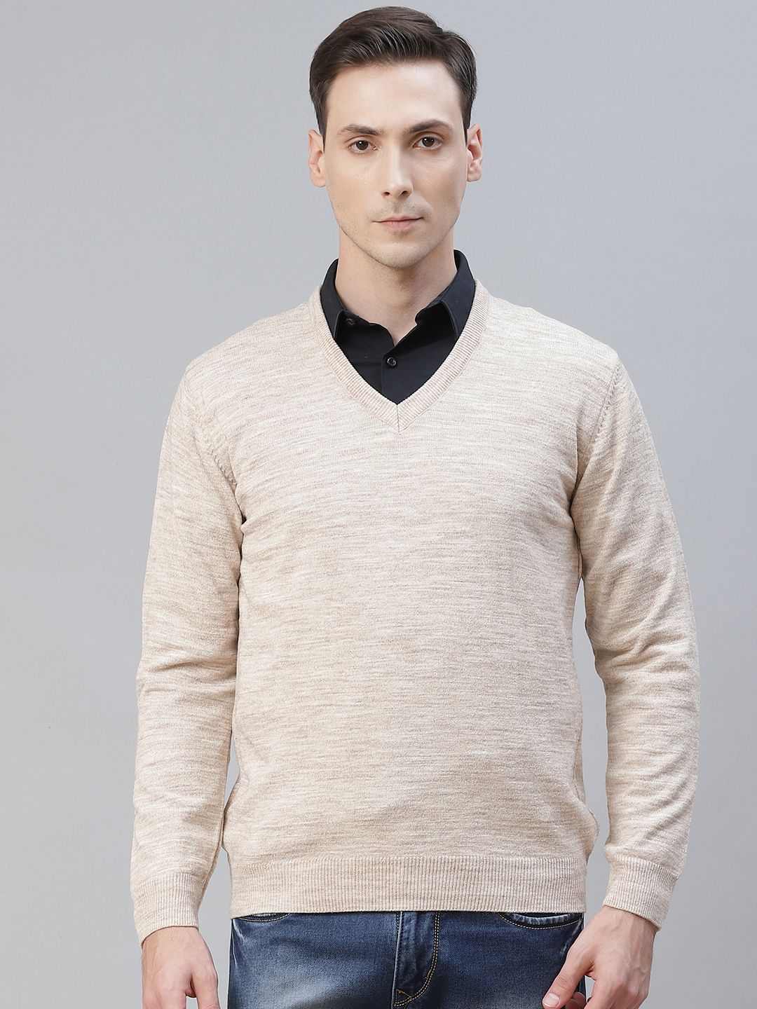 Pierre Carlo Men Beige Pullover