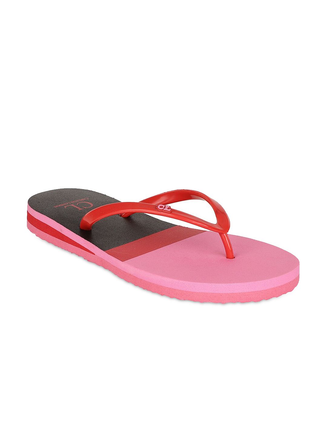 Carlton London Women Pink & Red Colourblocked Room Slippers Price in India