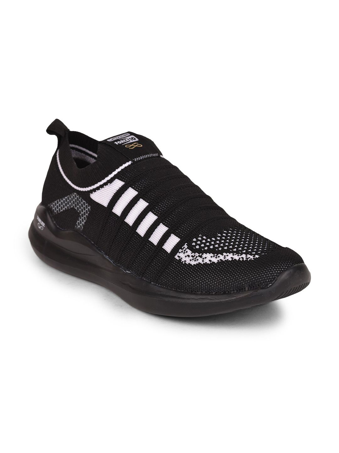 Liberty Men Black & White Mesh Walking Shoes