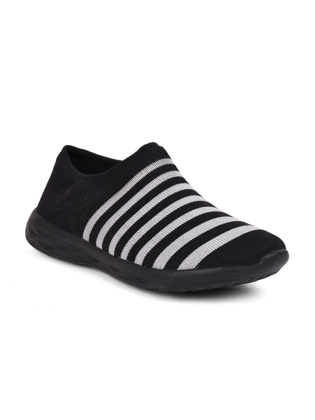 Liberty Women Black Mesh Walking Non-Marking Shoes Price in India