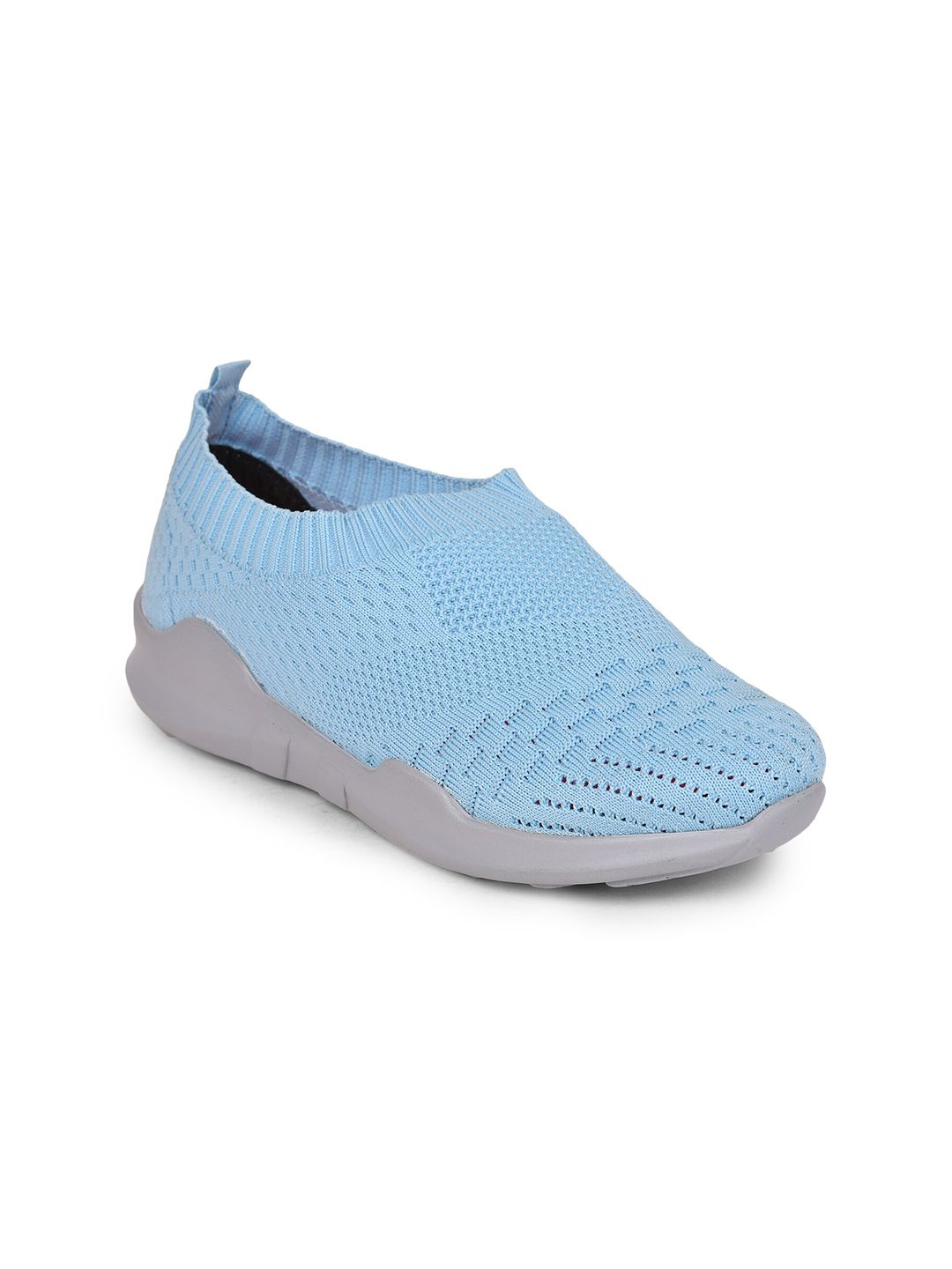 Liberty Women Blue & Grey Textured Canvas Slip On Walking Shoes Price in India