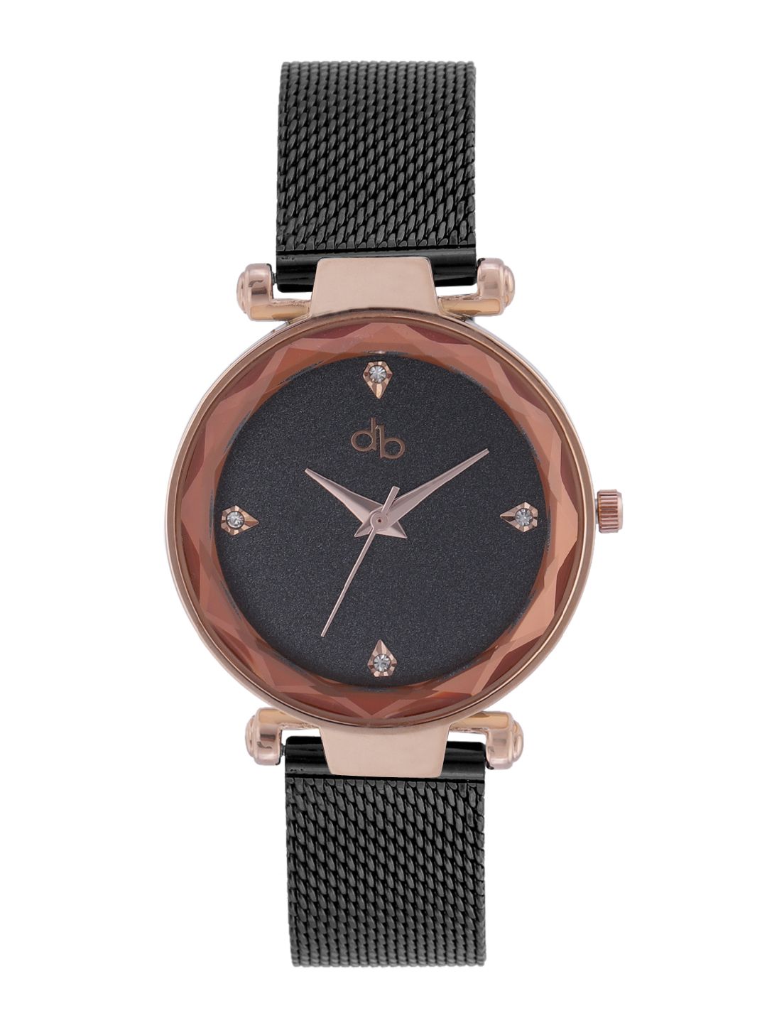 DressBerry X fwd Women Black Dial & Bracelet Style Straps Analogue Watch DB-SS21-6A
