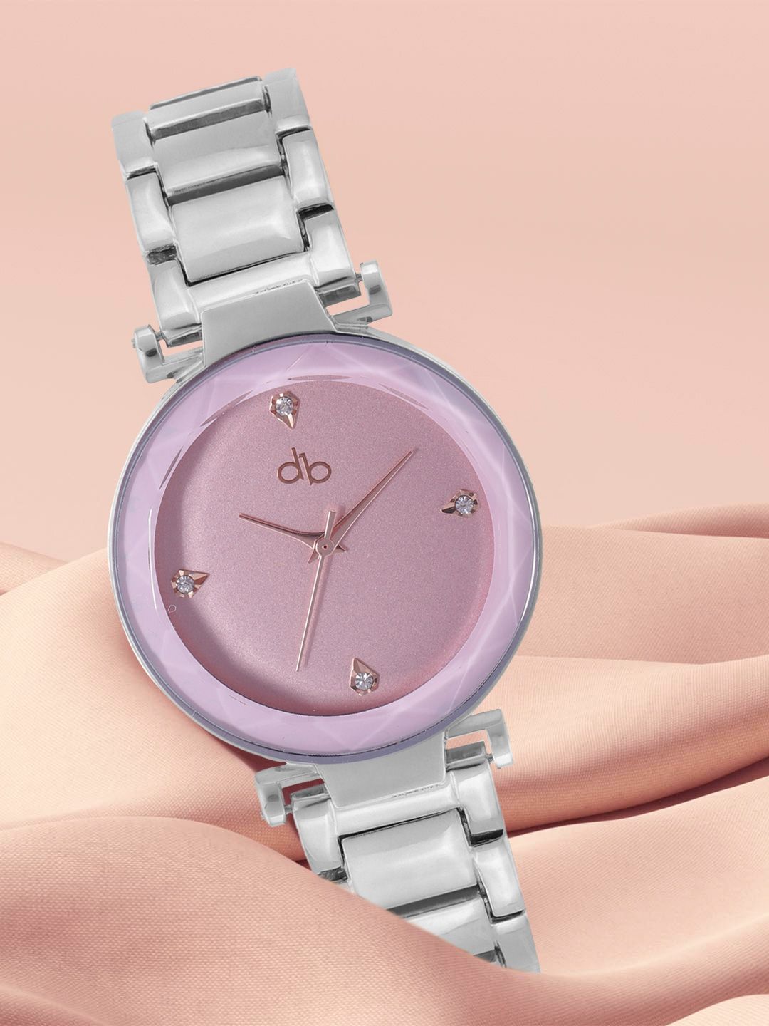 DressBerry Women Mauve Dial & Silver Toned Bracelet Style Analogue Watch DB-SS21-2C Price in India