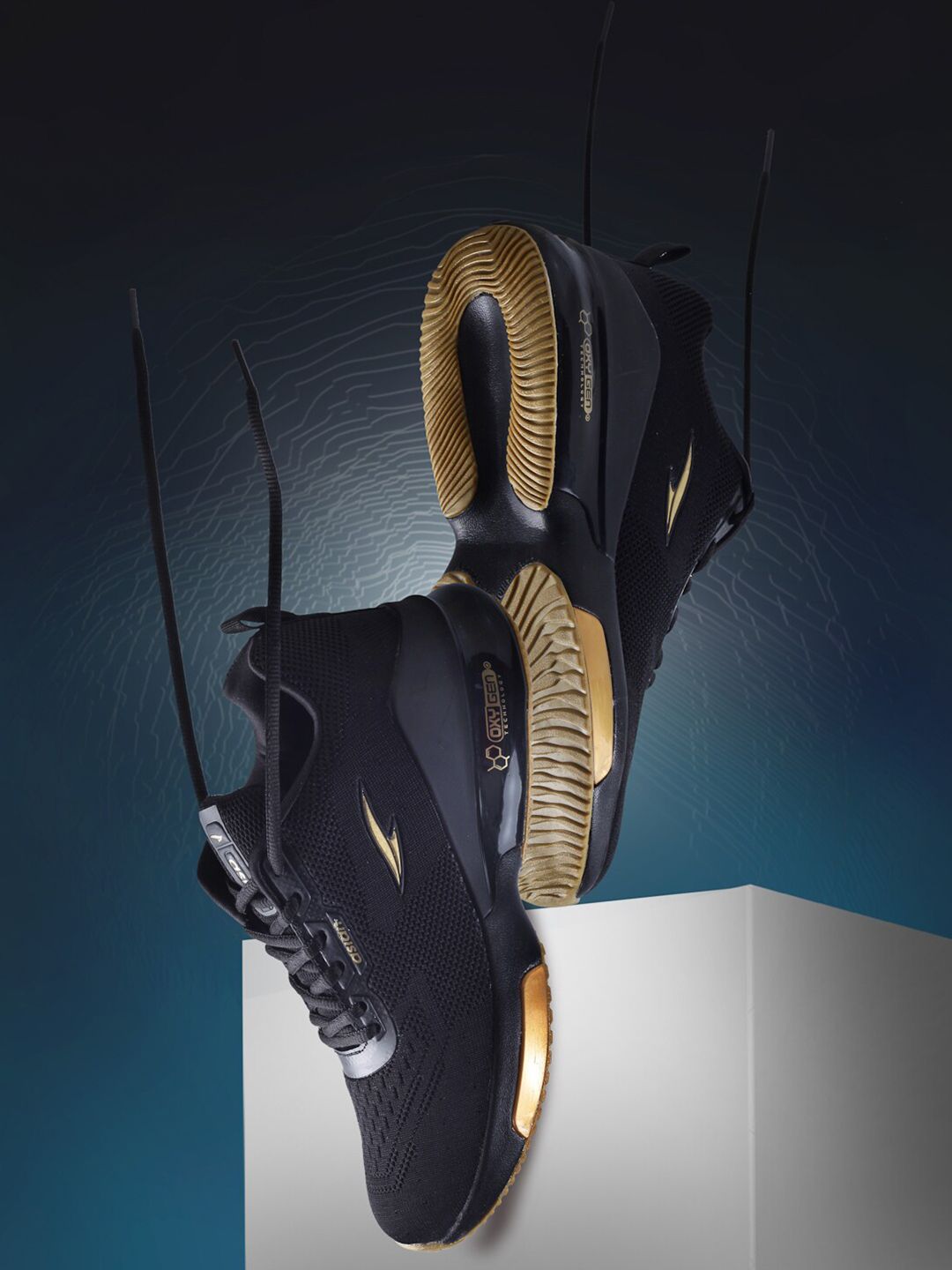 ASIAN Men Black Mesh Running Non-Marking Shoes