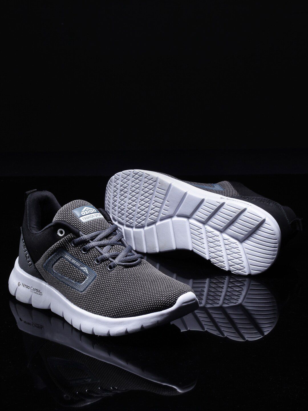 ASIAN Men Grey Asian Captain-09 Mesh Running Shoes