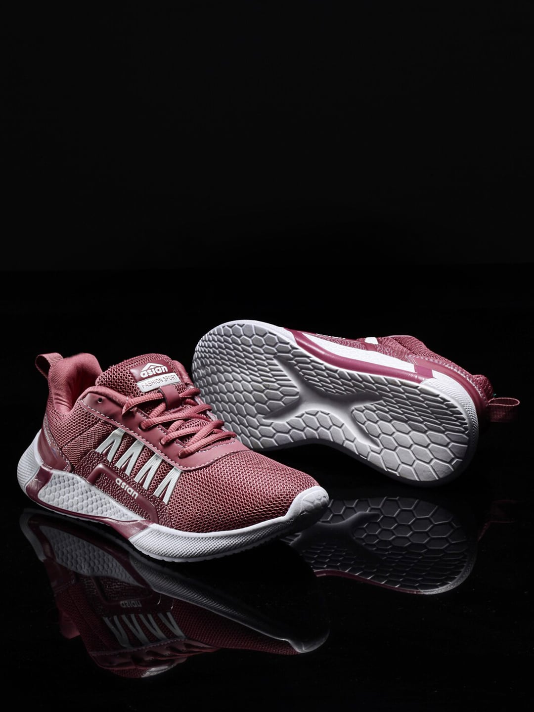 ASIAN Women Mauve Mesh Running Non-Marking Shoes Price in India