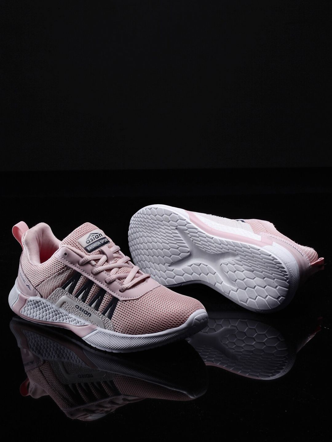 ASIAN Women Pink Mesh Running Non-Marking Shoes Price in India