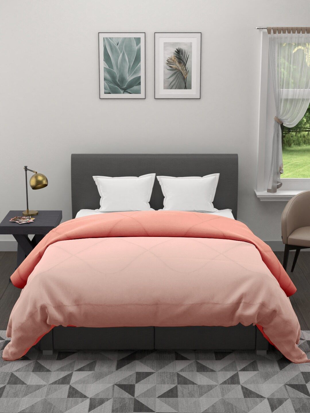 Clasiko Peach-Coloured AC Room 120 GSM Double Bed Quilt Price in India