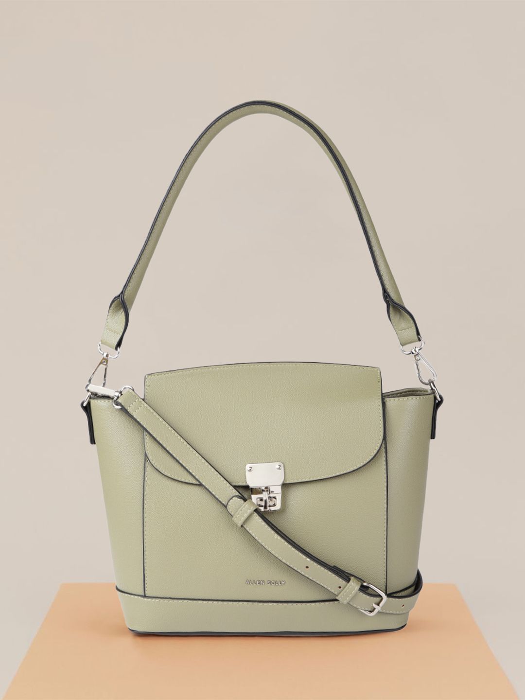 Allen Solly Women Green PU Structured Satchel Price in India