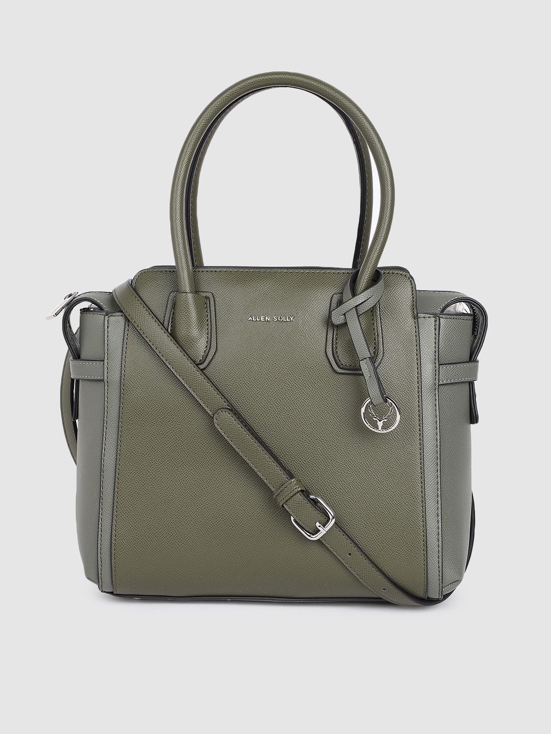 Allen Solly Olive Green PU Structured Shoulder Bag Price in India