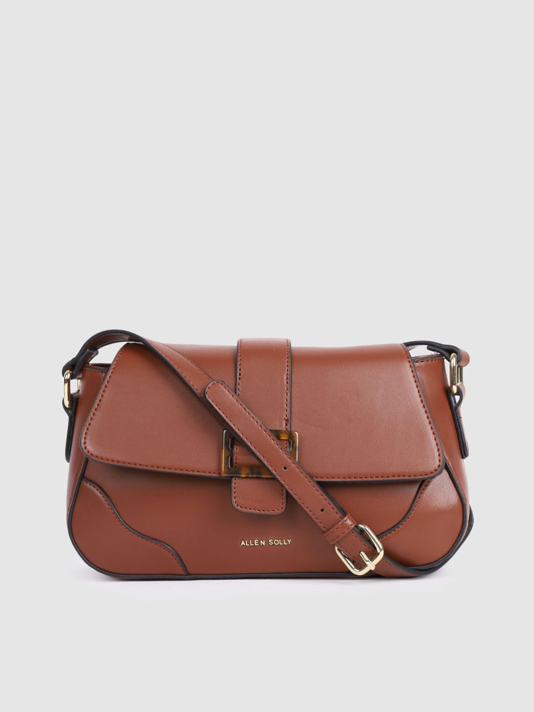 Allen Solly Brown PU Structured Sling Bag Price in India