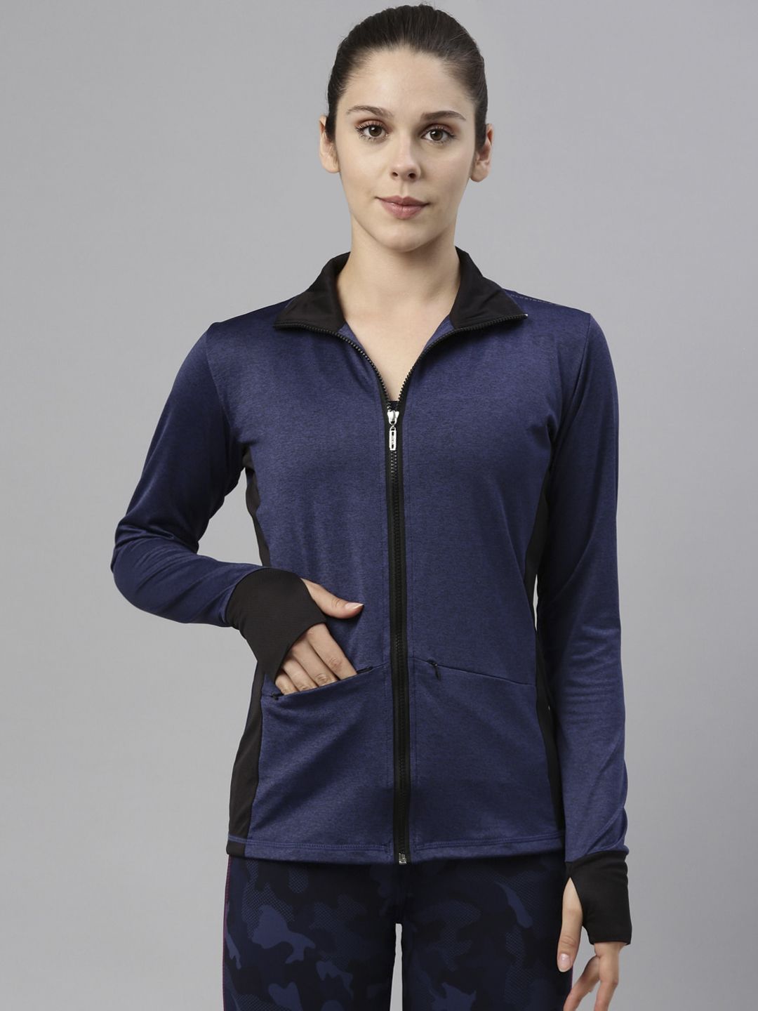 GOLDSTROMS Women Navy Blue Sporty Jacket Price in India