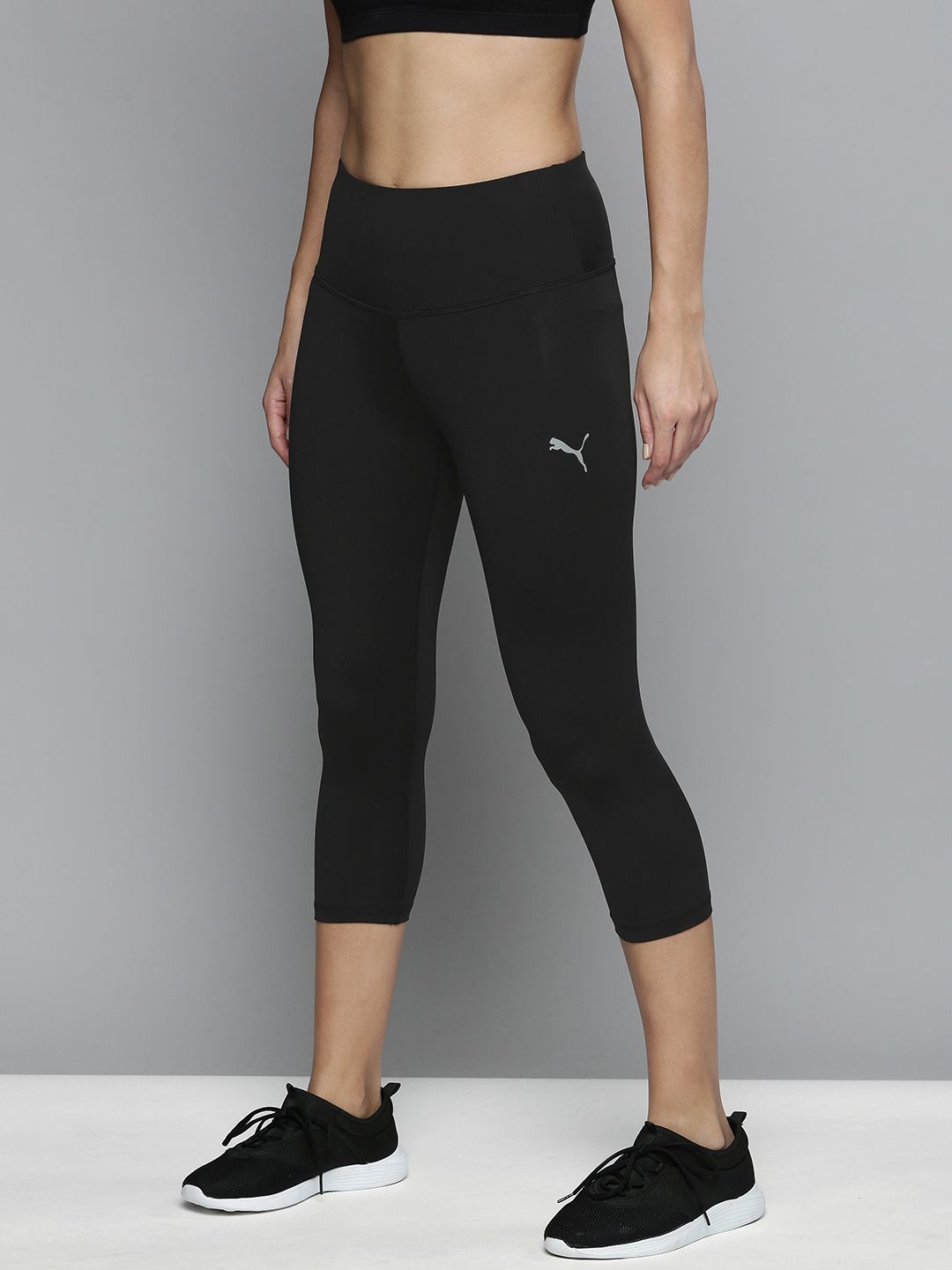 Puma Women Black Solid ESS 3/4 Tights Price in India