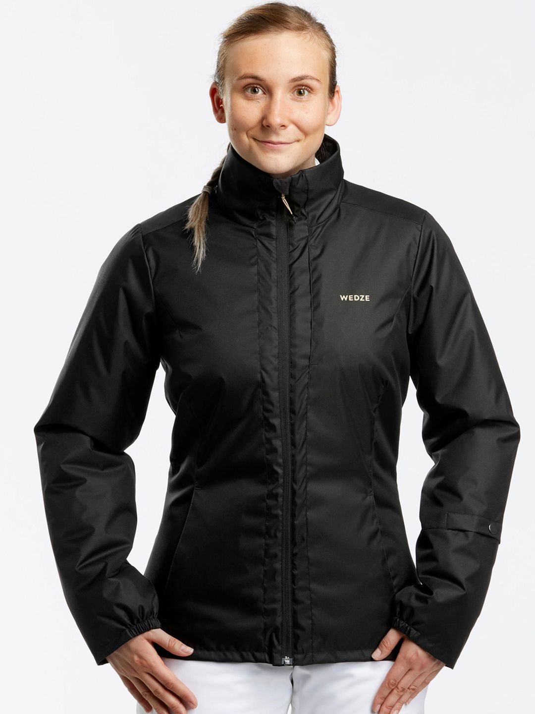 WEDZE By Decathlon Women Black Water Resistant Outdoor Open Front Jacket Price in India