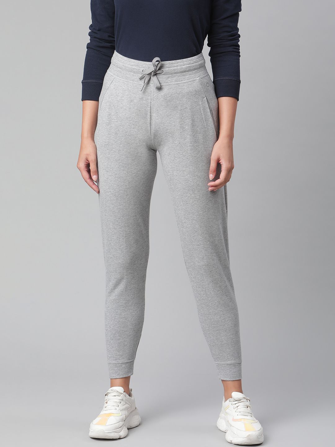 Marks & Spencer Women Grey Melange Solid Joggers Price in India