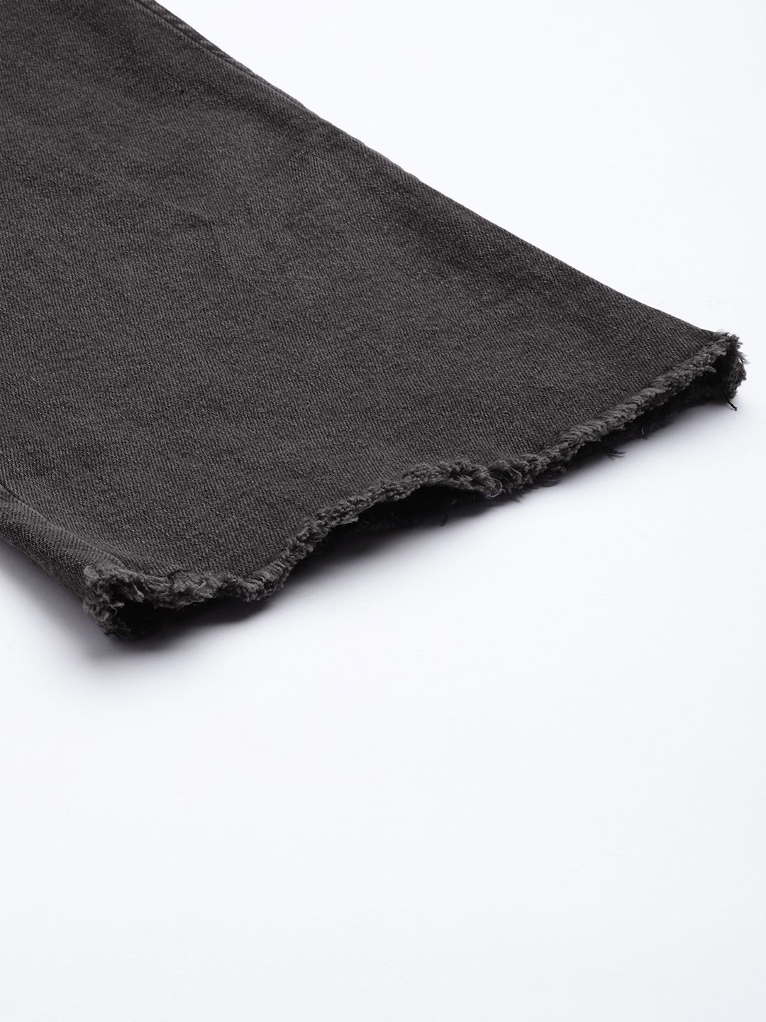 Charcoal Mid-Rise Bootcut Flared Cropped Stretchable Jeans