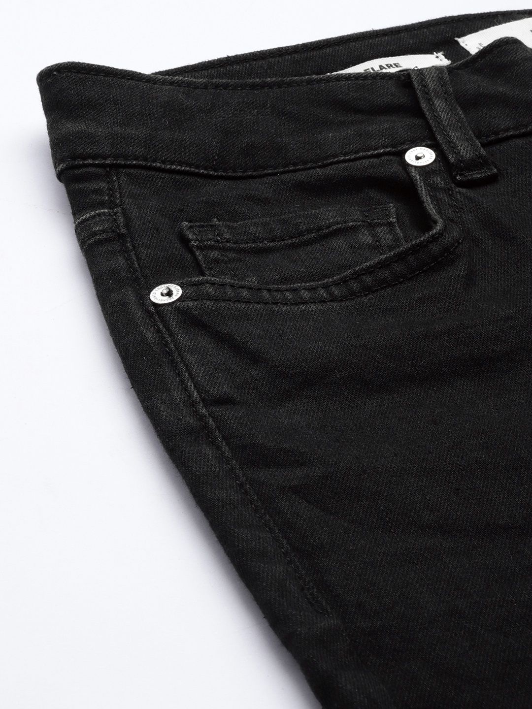 Black Mid-Rise Bootcut Clean Look Regular Stretchable Jeans