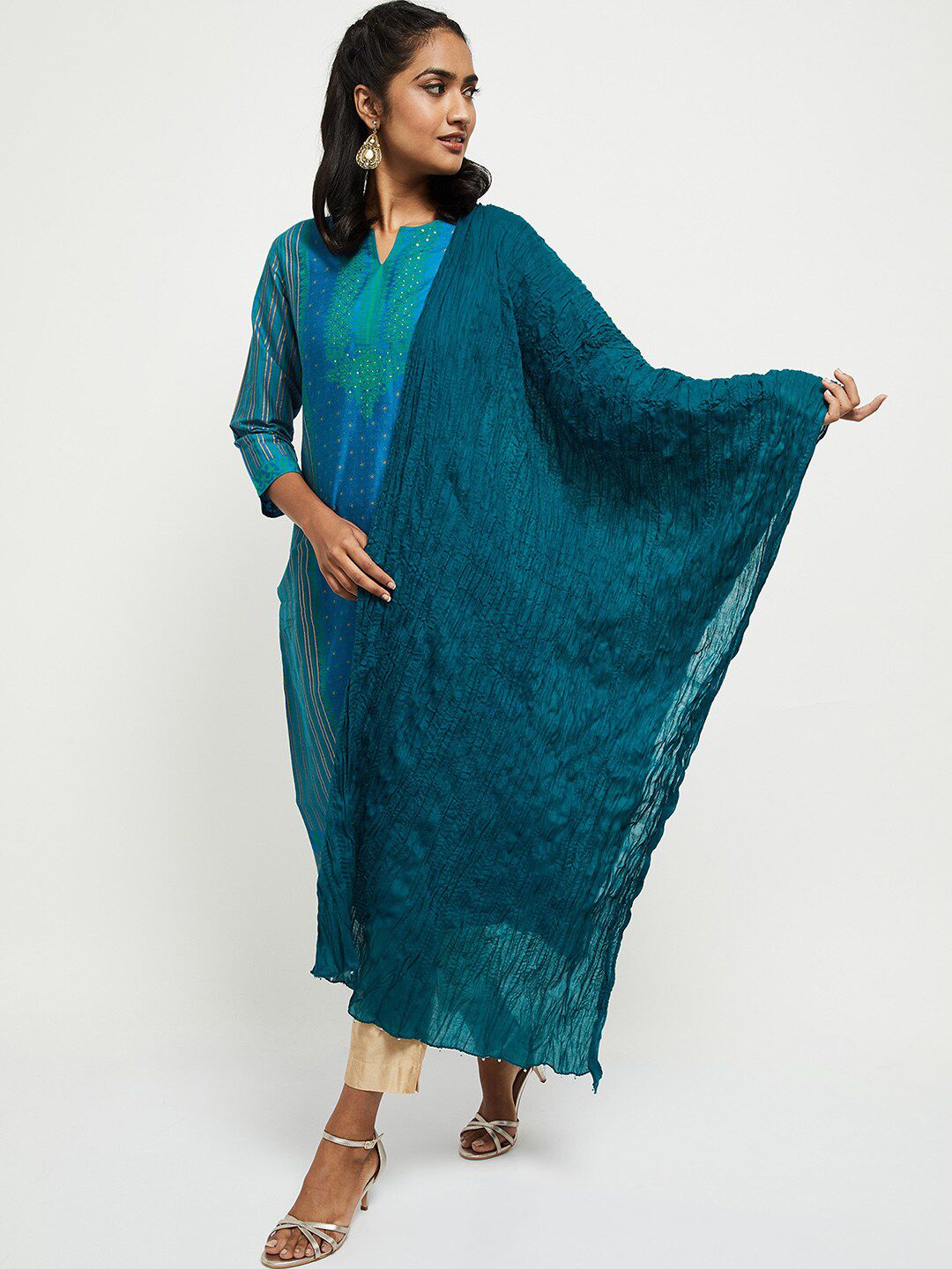 max Teal Pure Cotton Dupatta Price in India