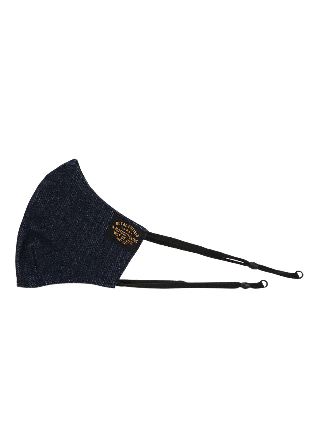 Royal Enfield Unisex Navy Blue Solid Pure Cotton Reusable Denim Cloth Mask Price in India