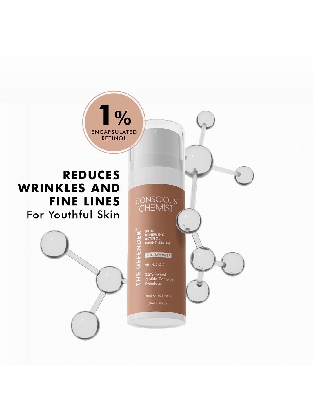 Conscious Chemist 0.2% Encapsulated Retinol Anti Aging Face Serum for Wrinkles - 30ml