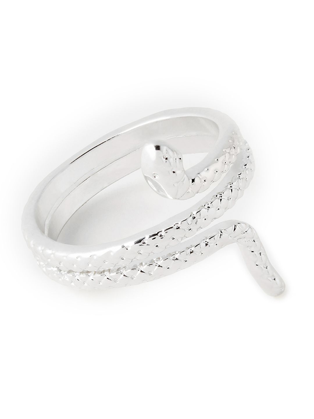 Accessorize Silver-Plated Snake Shaped Adjustable Finger Ring Price in India