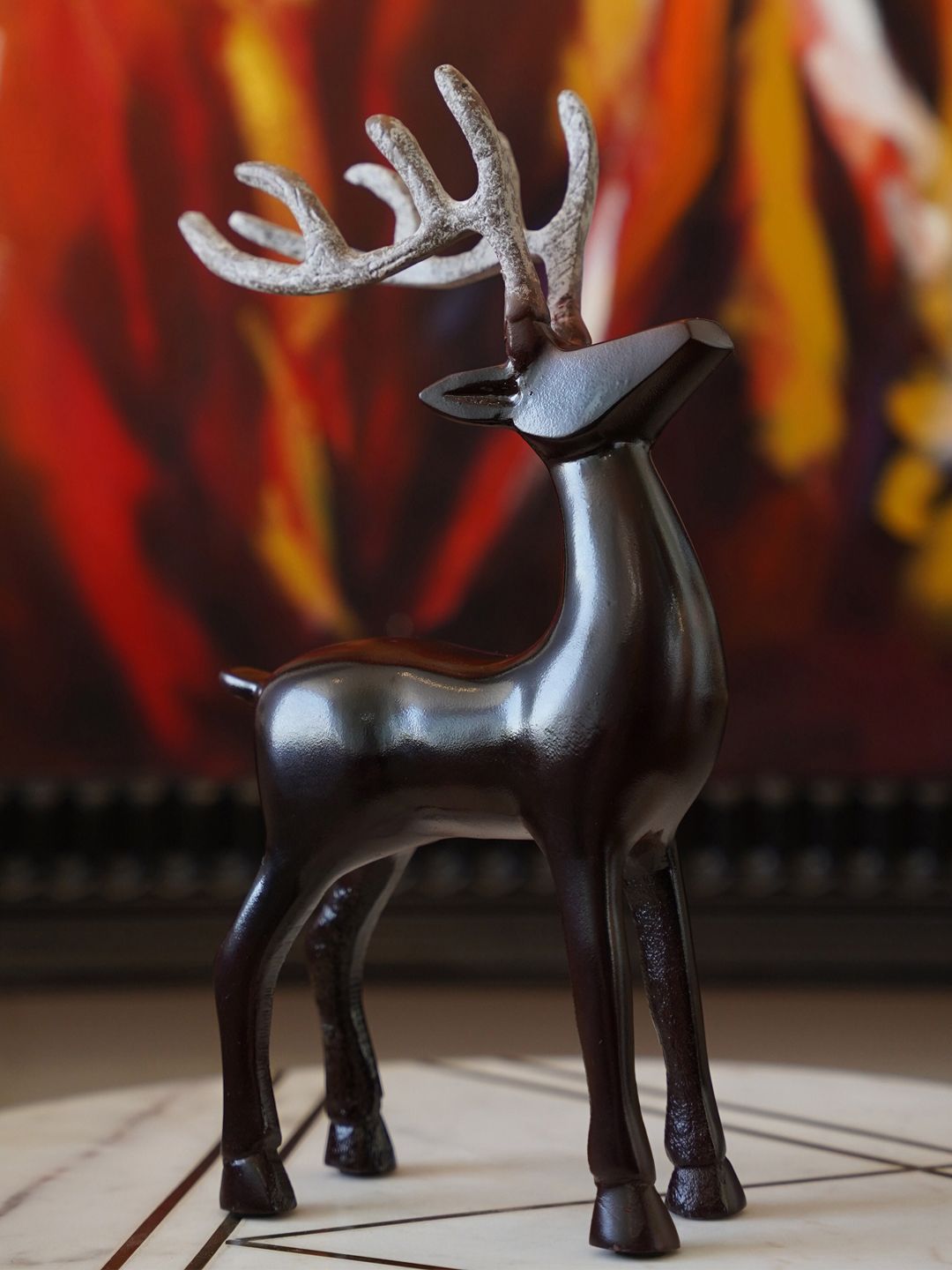 Folkstorys Brown Handcrafted Deer Showpiece Price in India