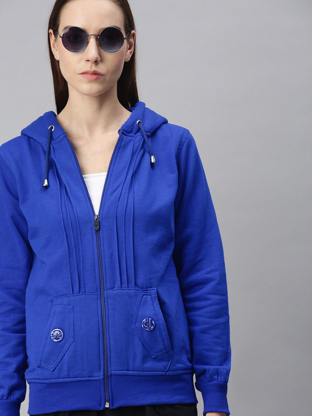 VOXATI Women Blue Hooded Sweatshirt Price in India