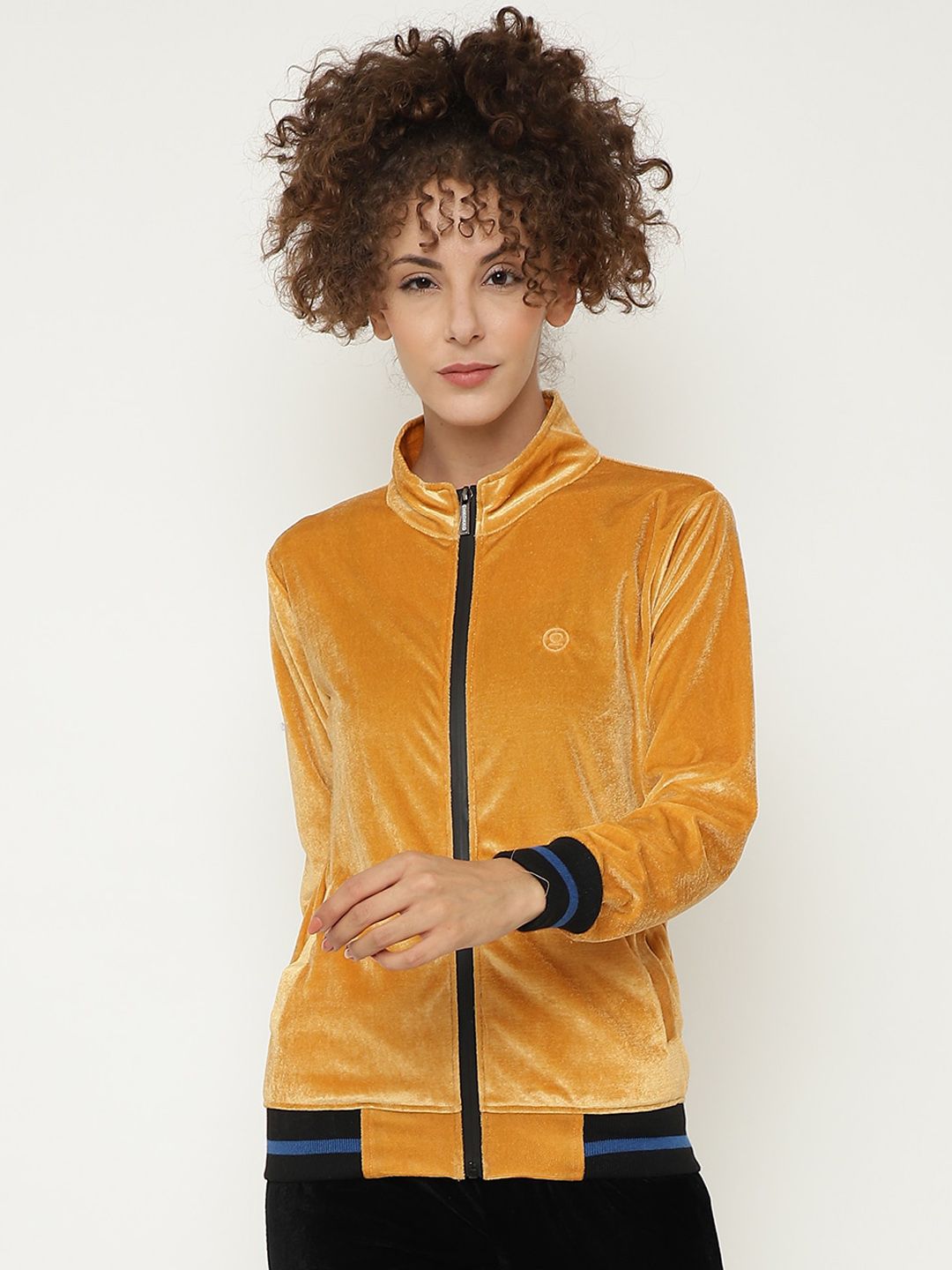 Chkokko Women Mustard Bomber Jacket Price in India