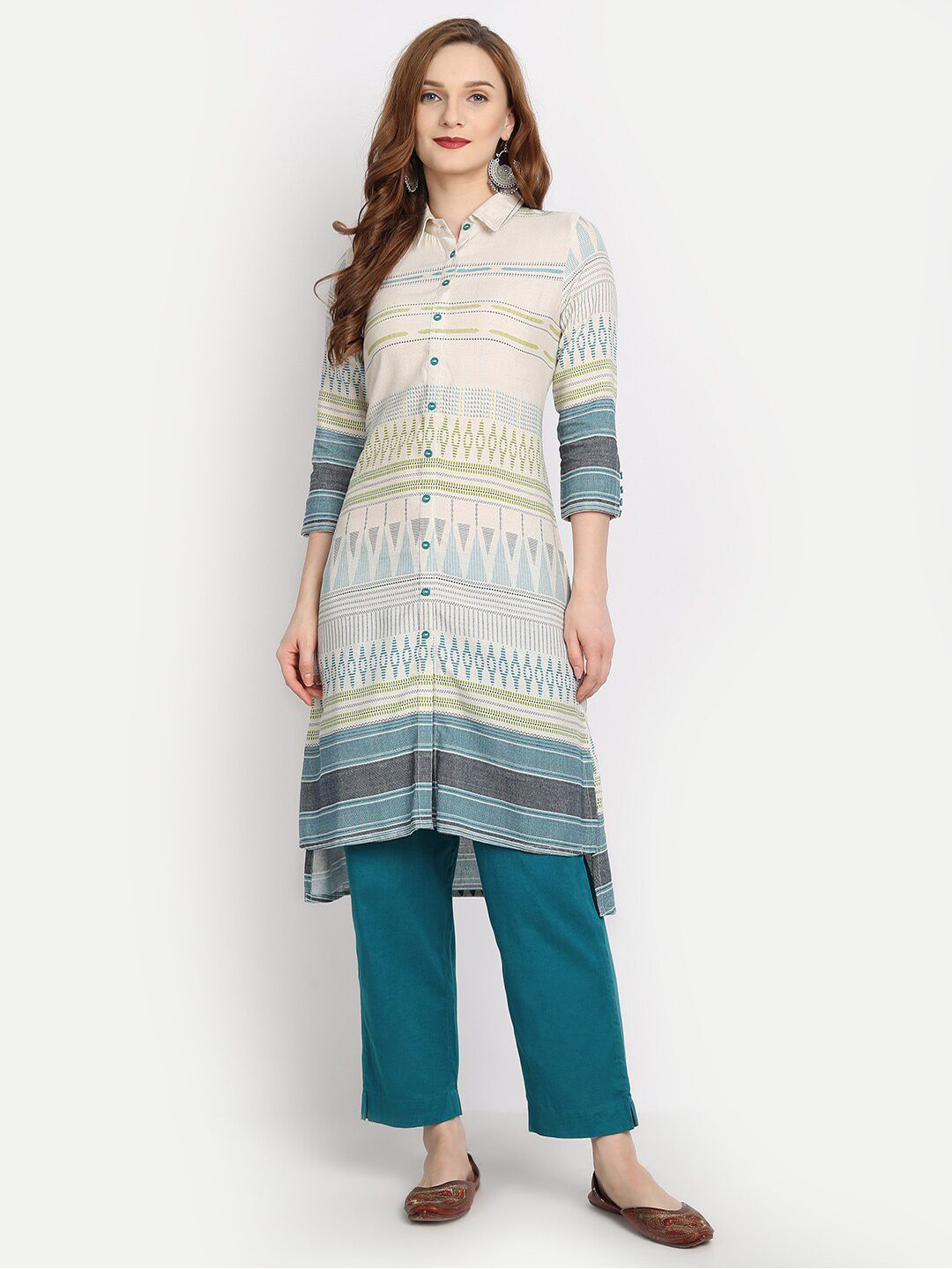 fabGLOBAL Women Multicolored Rayon Flex Printed Tunic Price in India