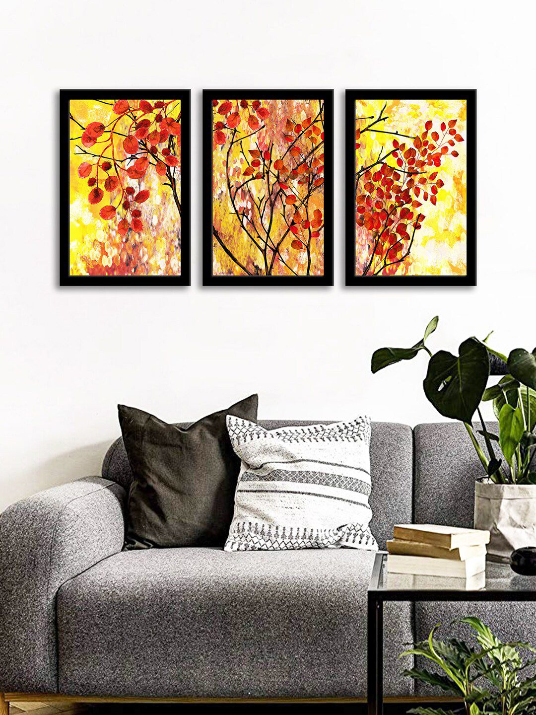 WENS Set Of 3 Multicoloured Floral Wall Art Painting Price in India