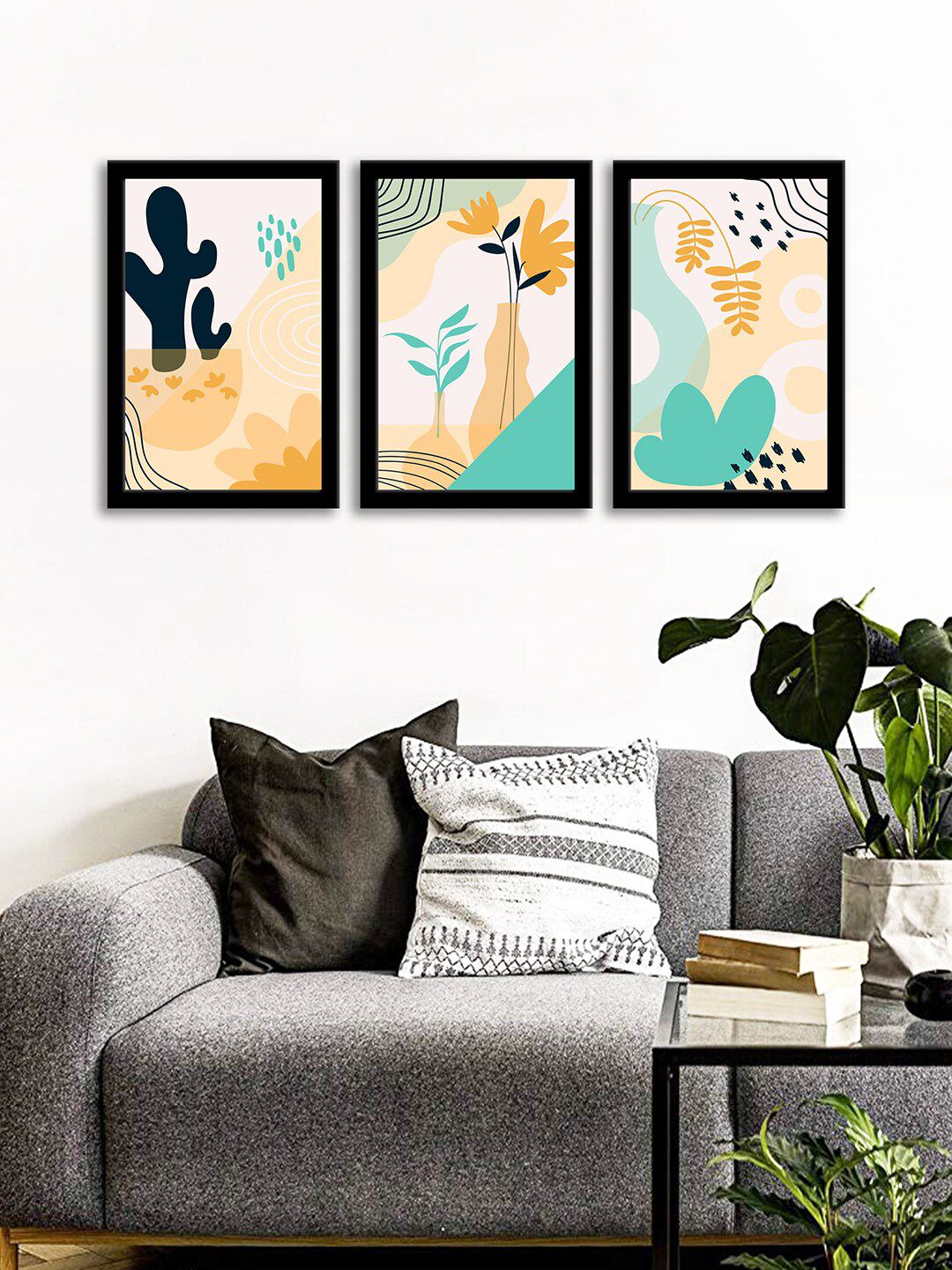 WENS Set Of 3 Multicoloured Melody Modern Wall Art Painting Price in India