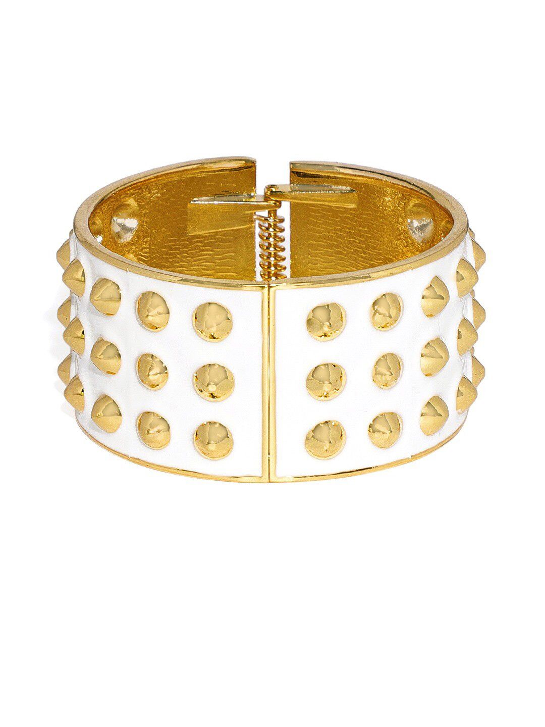 Blisscovered Women White & Gold-Toned Cuff Bracelet Price in India