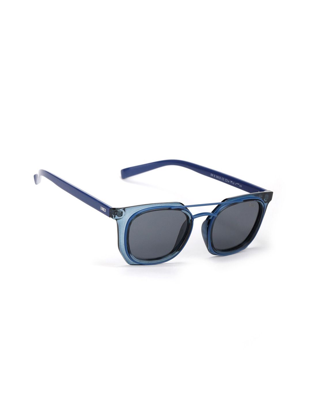 ENRICO Unisex Grey Lens & Blue Polarised Wayfarer Sunglasses EN E 3012 C2-Grey Price in India