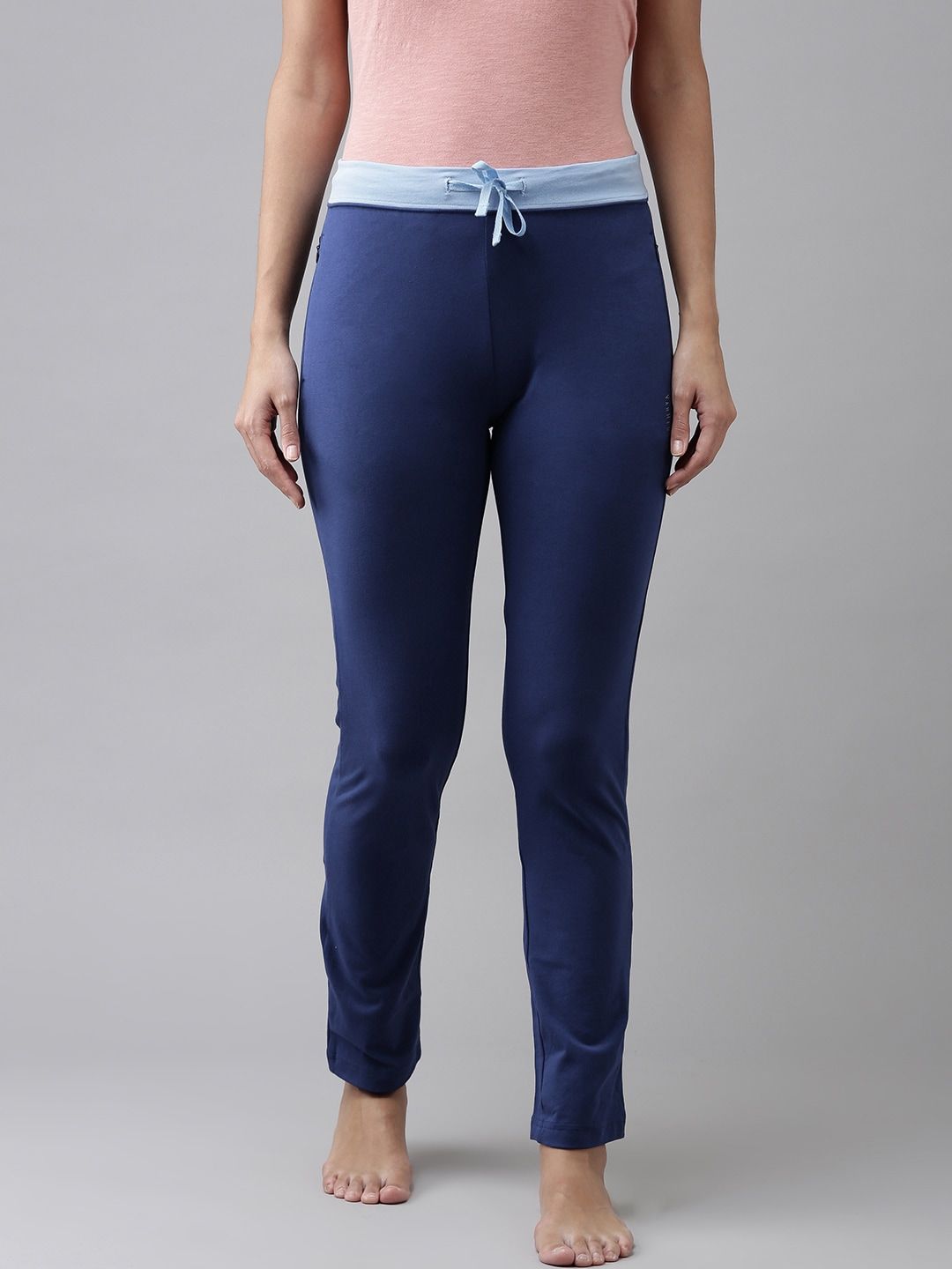 Van Heusen Blue Solid Regular Fit Live-in Lounge Pants Price in India