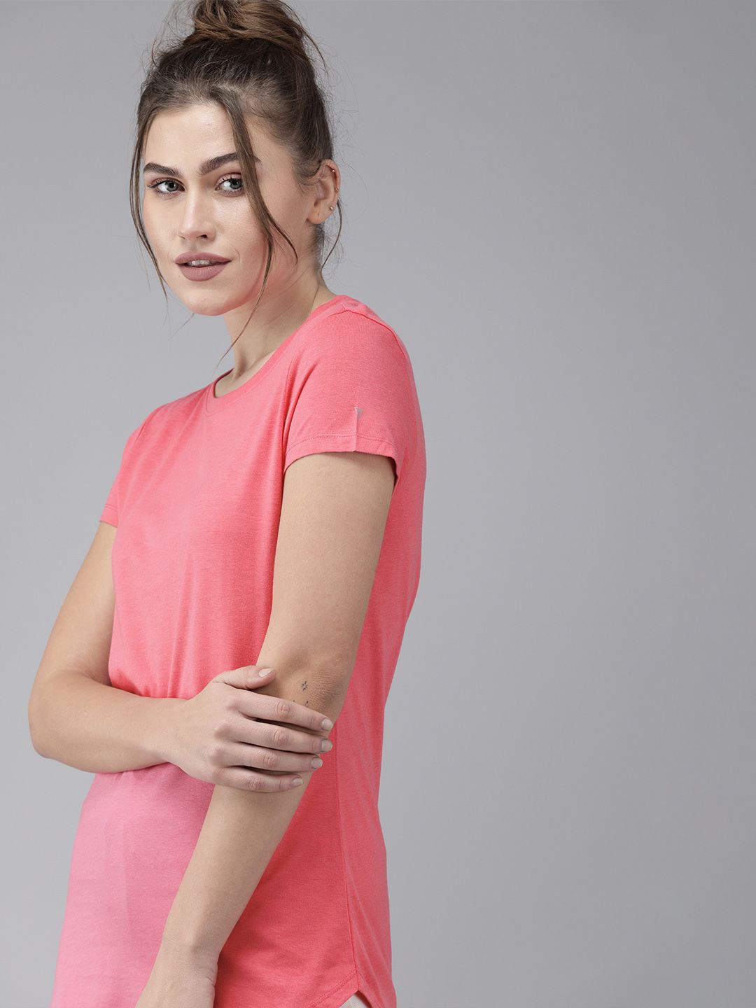 Van Heusen Women Pink Solid Lounge T-shirt Price in India