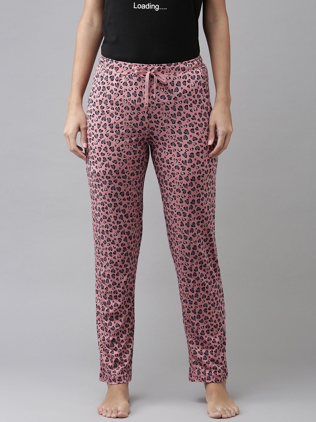 Van Heusen Women Pink Printed Soft Lounge Pant Price in India