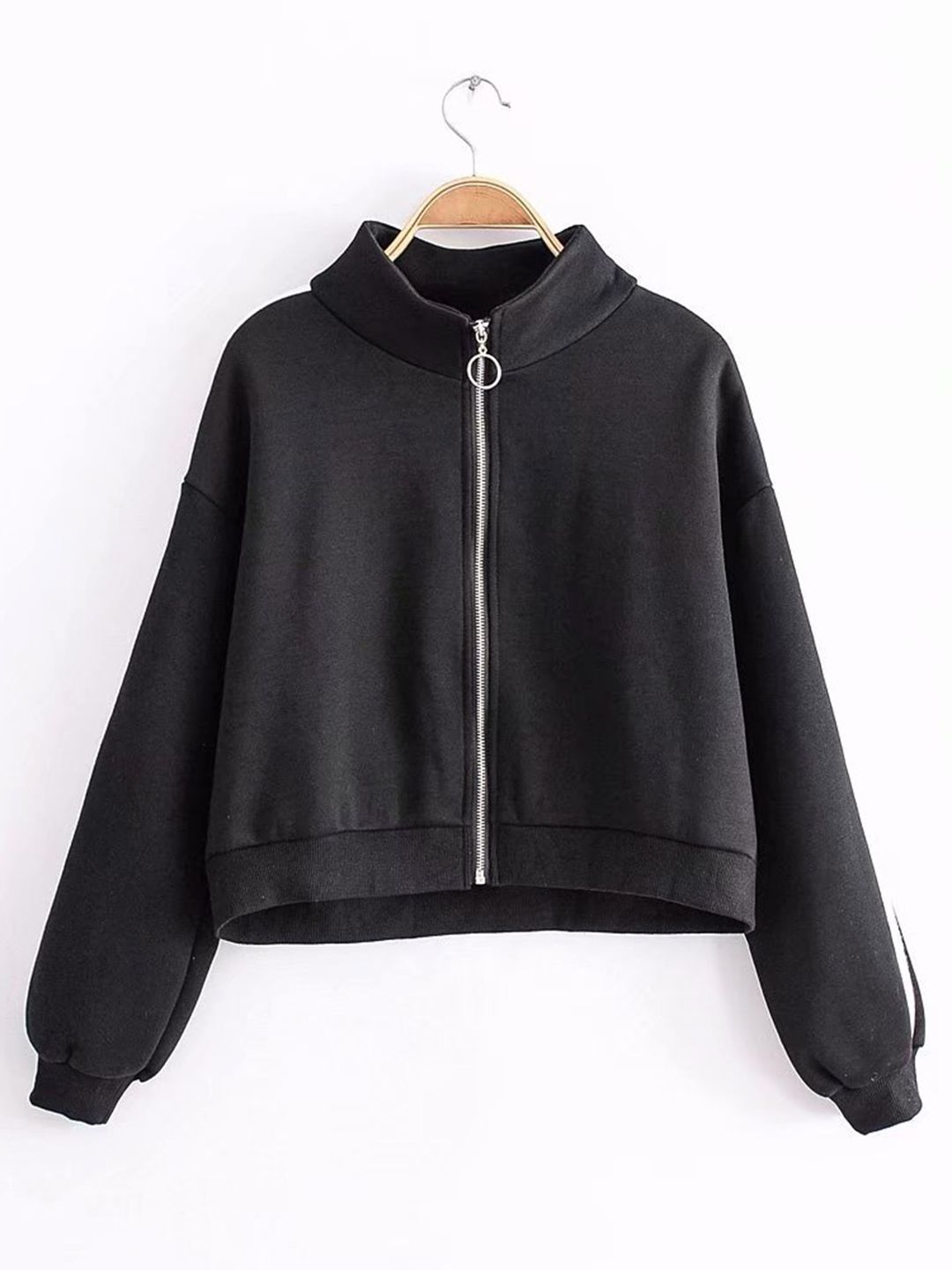 URBANIC Women Black Solid Sweatshirt Price in India