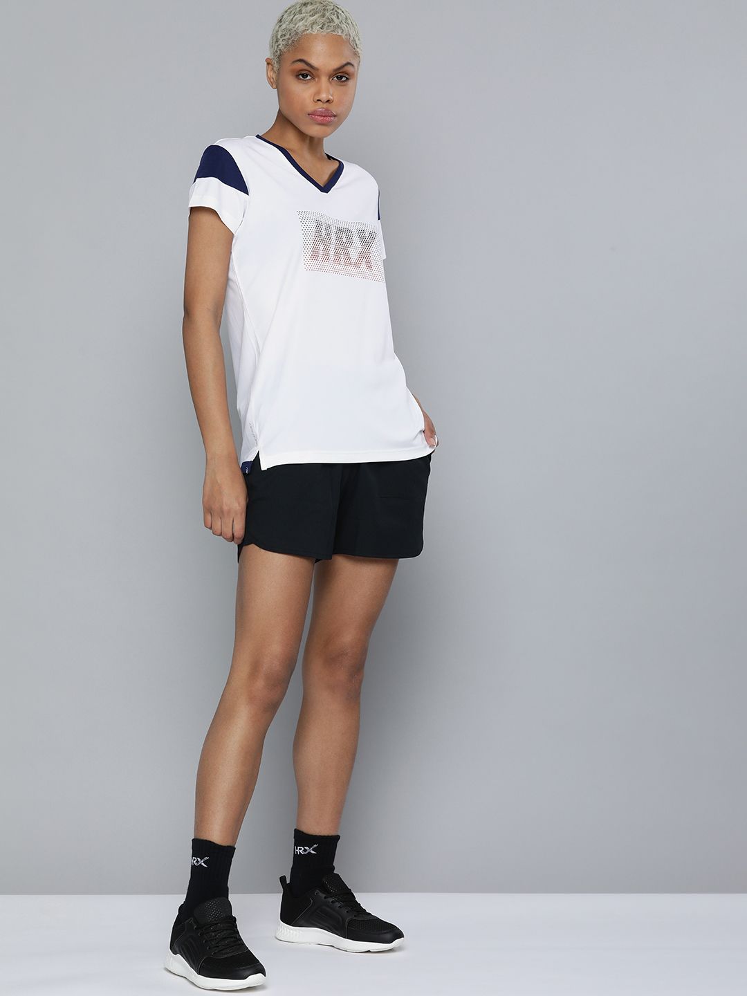 HRX By Hrithik Roshan Women White Rapid-Dry Brand Carrier Football Tshirts Price in India