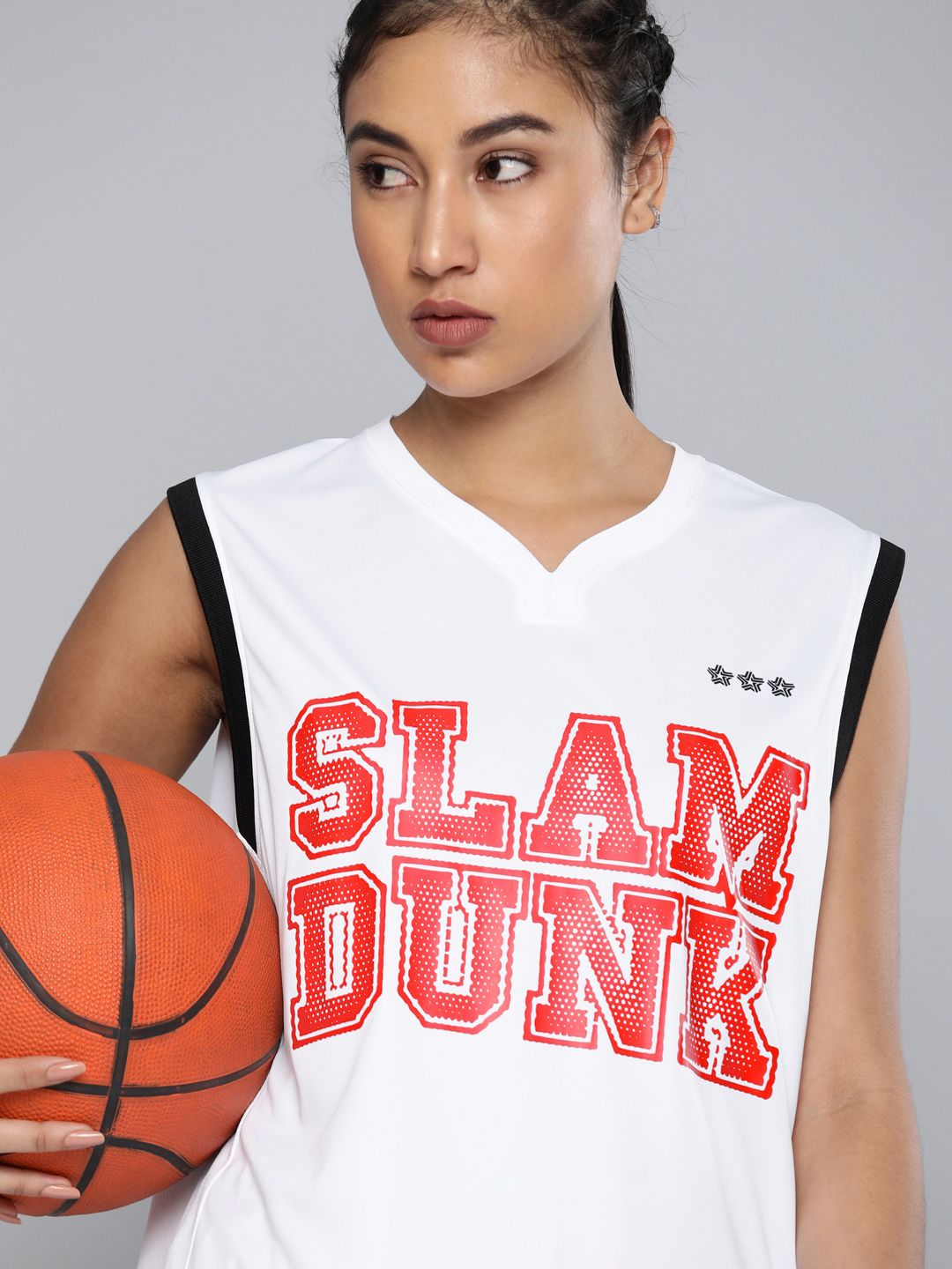 HRX By Hrithik Roshan Basketball Women Optic White Rapid-Dry Typography Tshirts Price in India