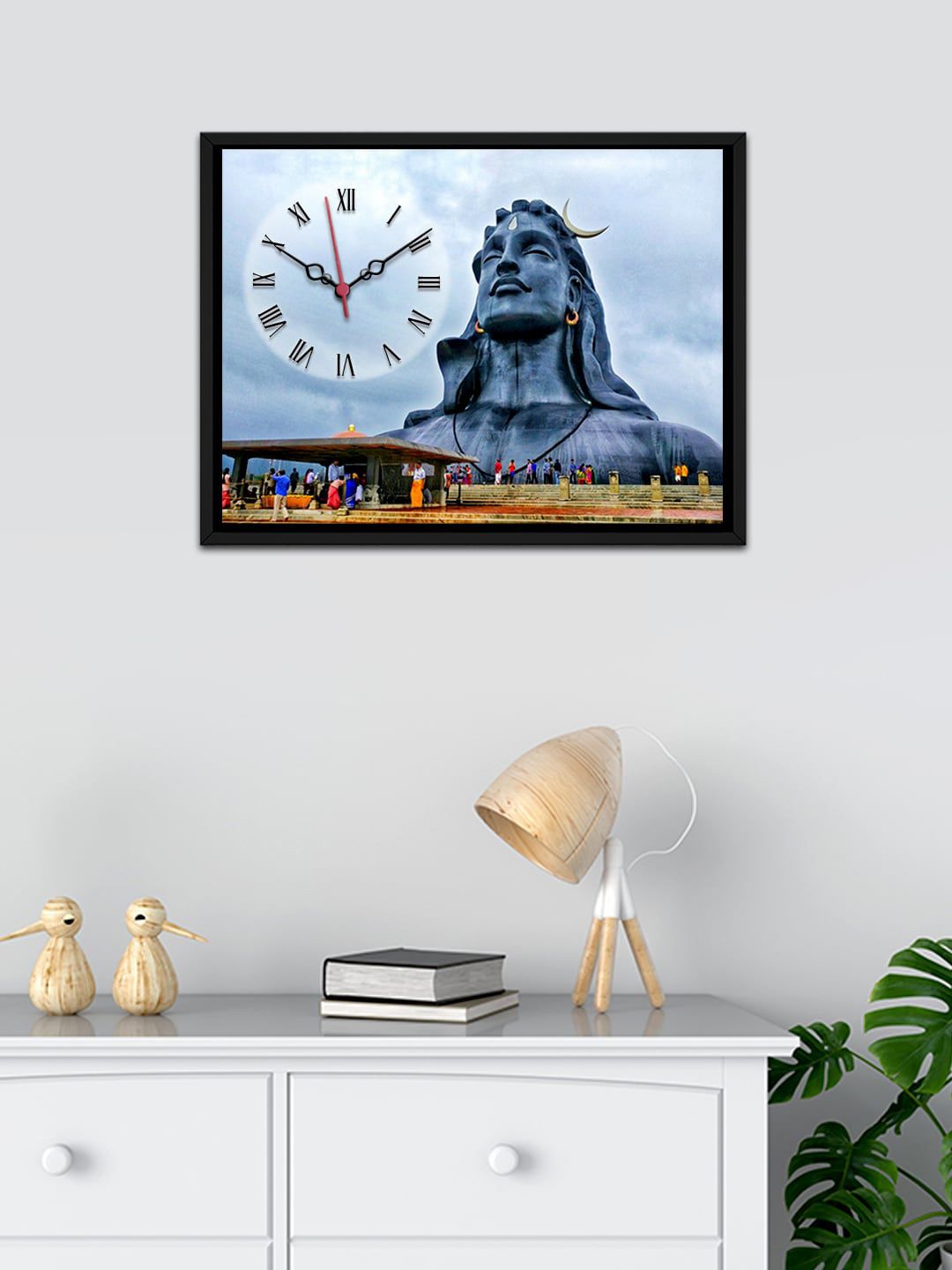 WALLMANTRA Blue & Black Printed Traditional Wall Clock Price in India