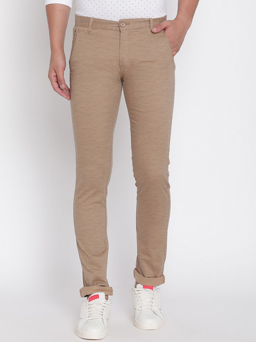 Octave Men Beige Trousers